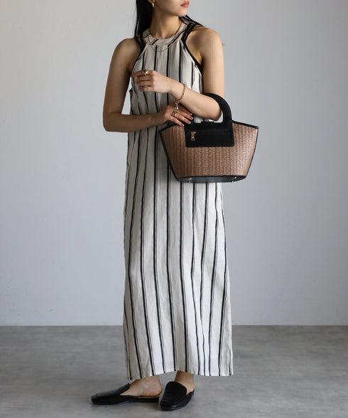 エコレザーかごハンドバッグ 12-1093